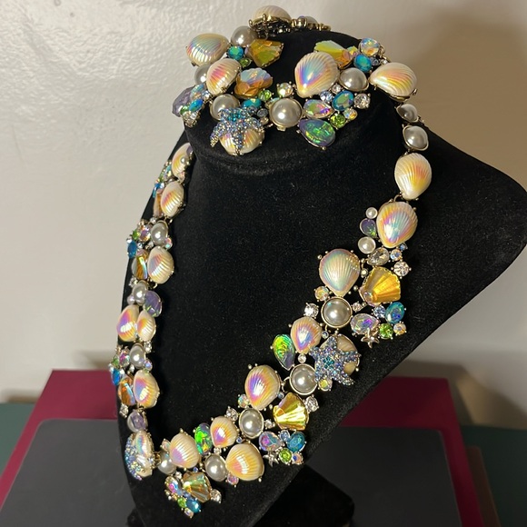 Betsey Johnson Retired Crabby Couture Mermaid Seashell Necklace and Bracelet Set - Picture 8 of 11